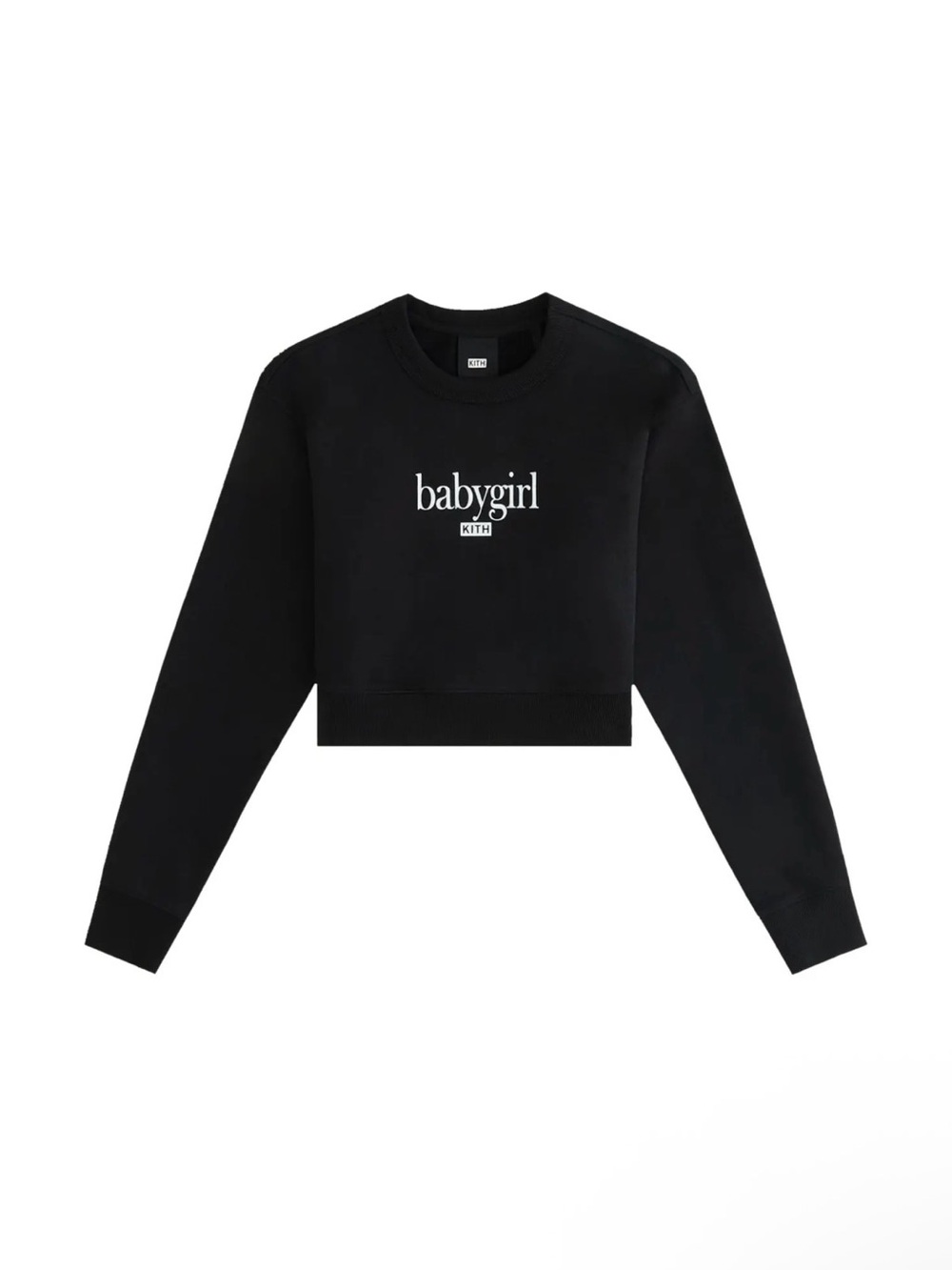 Kith Black Cropped 'babygirl' Crewneck Sweatshirt